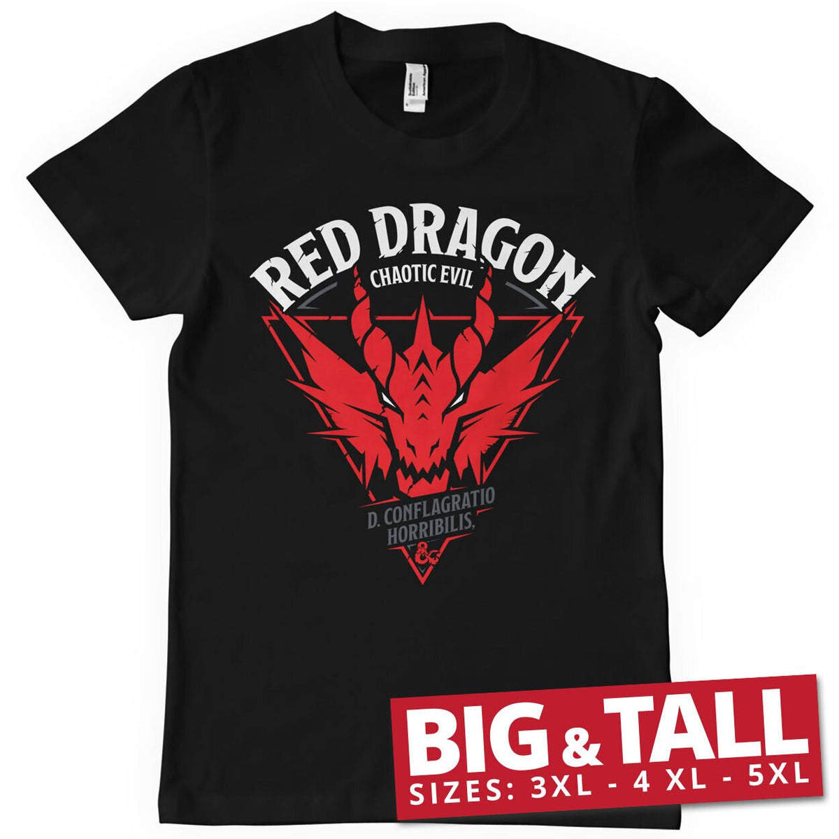Donjons & Dragons - Red Dragon - Chaotic Evil Big & Tall T-Shirt – T-shirt grande taille