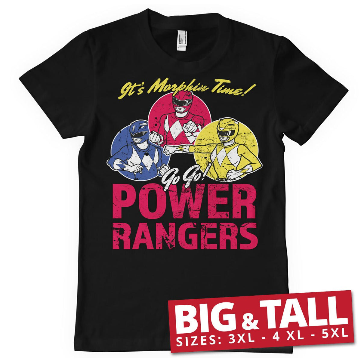 Power Rangers - It's Morphin Time Big & Tall T-Shirt – T-shirt grande taille