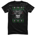 Crazy Cat Lady Christmas Pattern Tee – T-shirt