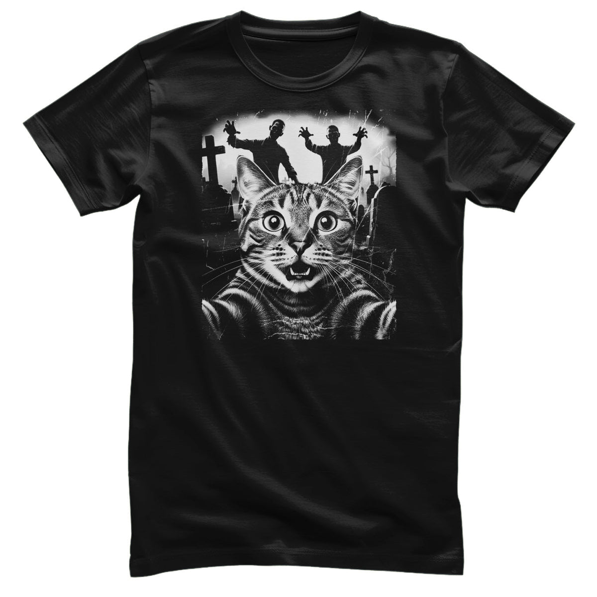Cat Zombie Panic Tee – T-shirt