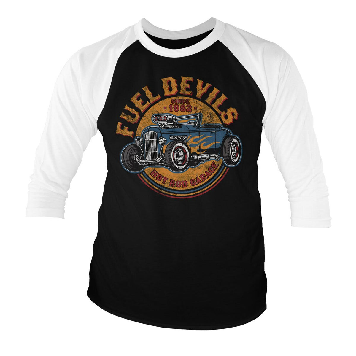 Fuel Devils Flame Rod Baseball 3/4 Sleeve Tee – T-shirt baseball manches 3/4