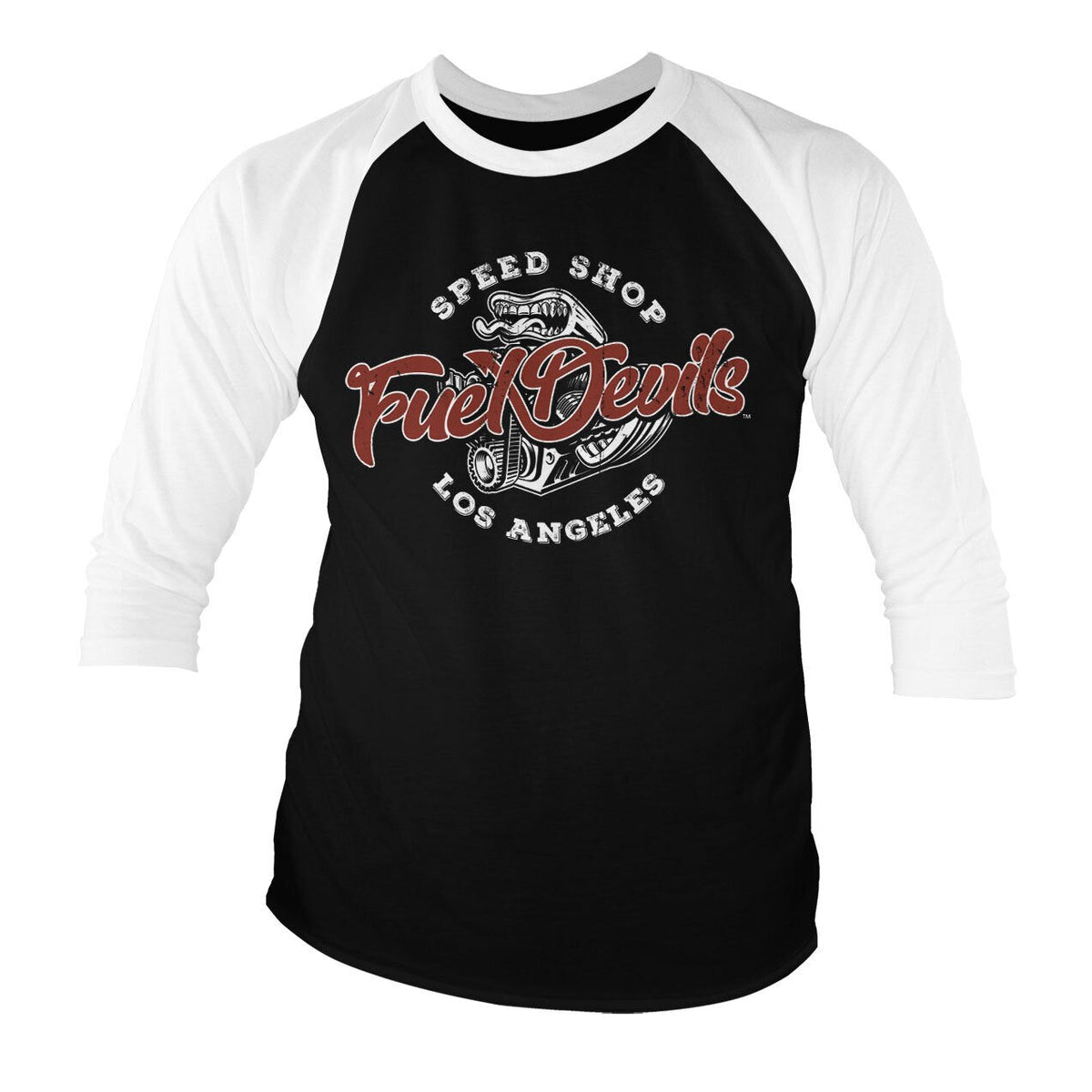 Fuel Devils Speed Shop Baseball 3/4 Sleeve Tee – T-shirt baseball manches 3/4