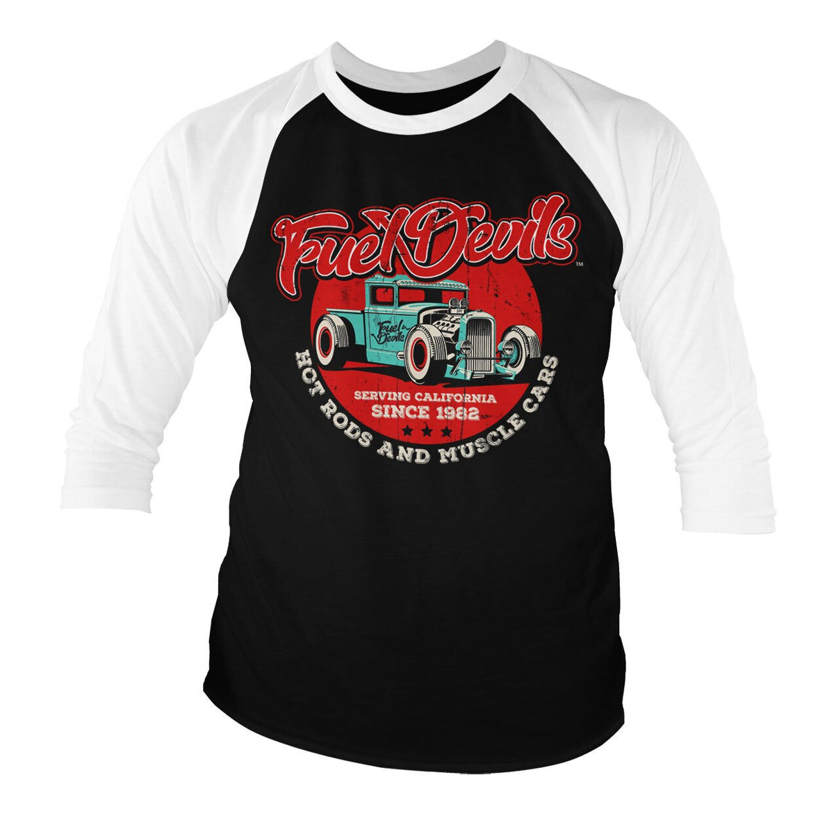 Fuel Devils - Serving California Baseball 3/4 Sleeve Tee – T-shirt baseball manches 3/4
