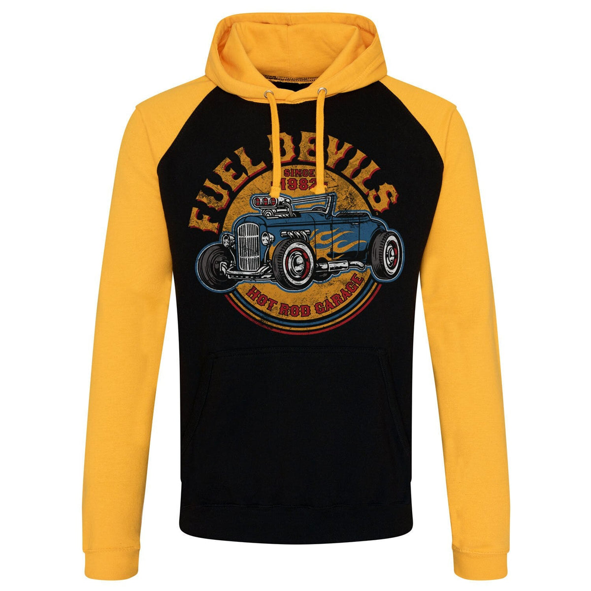 Fuel Devils Flame Rod Baseball Hoodie – Sweat à capuche baseball