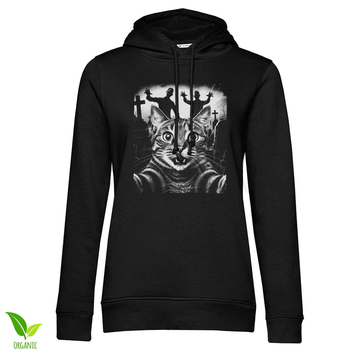 Cat Zombie Panic Girly Hoodie – Sweat à capuche femme