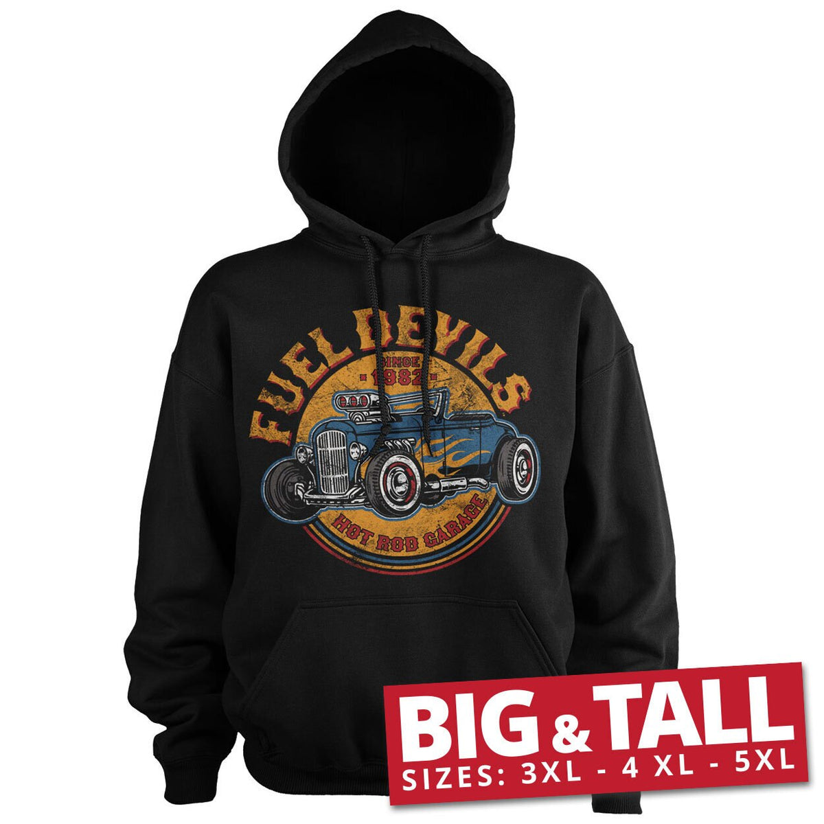 Fuel Devils Flame Rod Big & Tall Hoodie – Sweat à capuche grande taille
