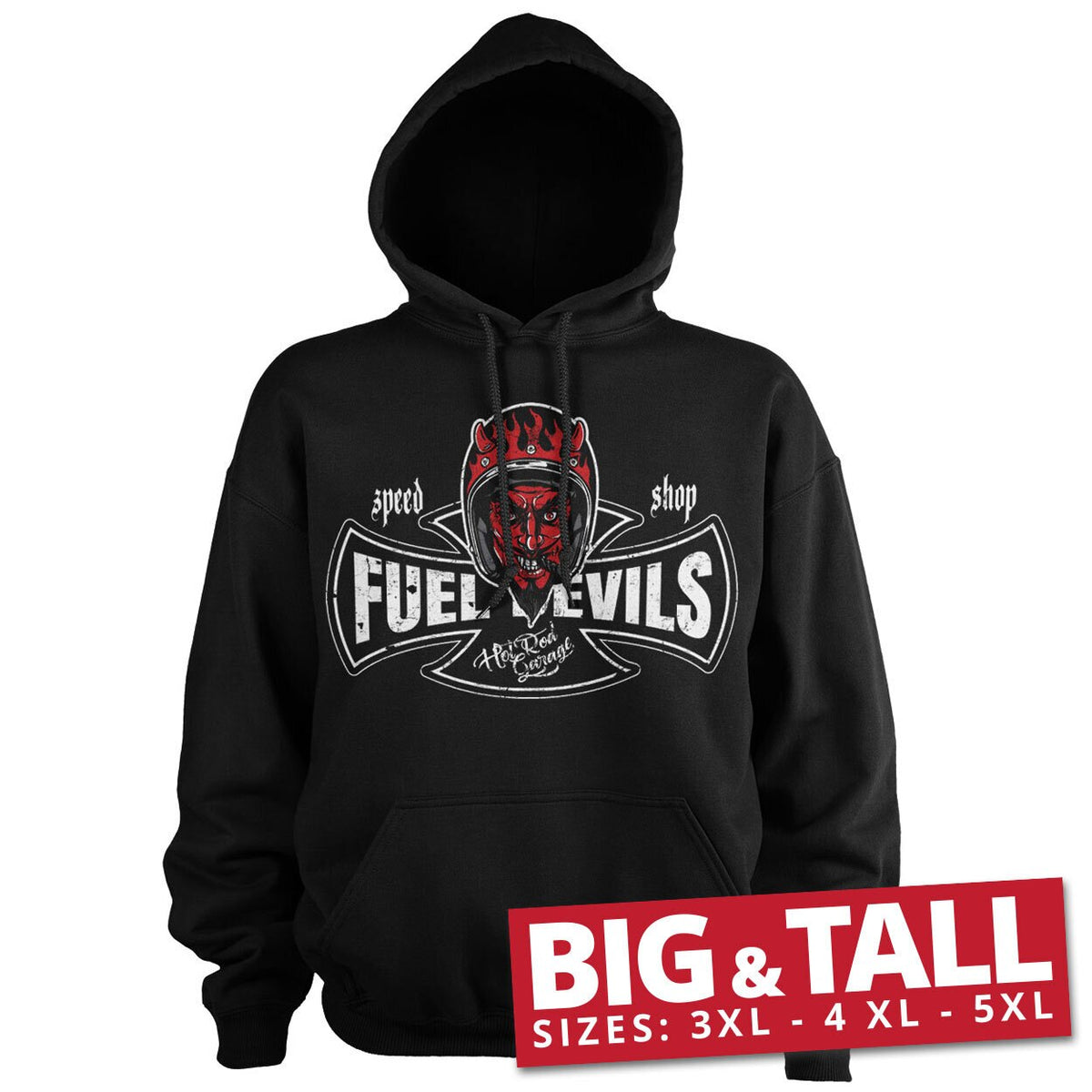 Smiling Devil Speed Shop Big & Tall Hoodie – Sweat à capuche grande taille