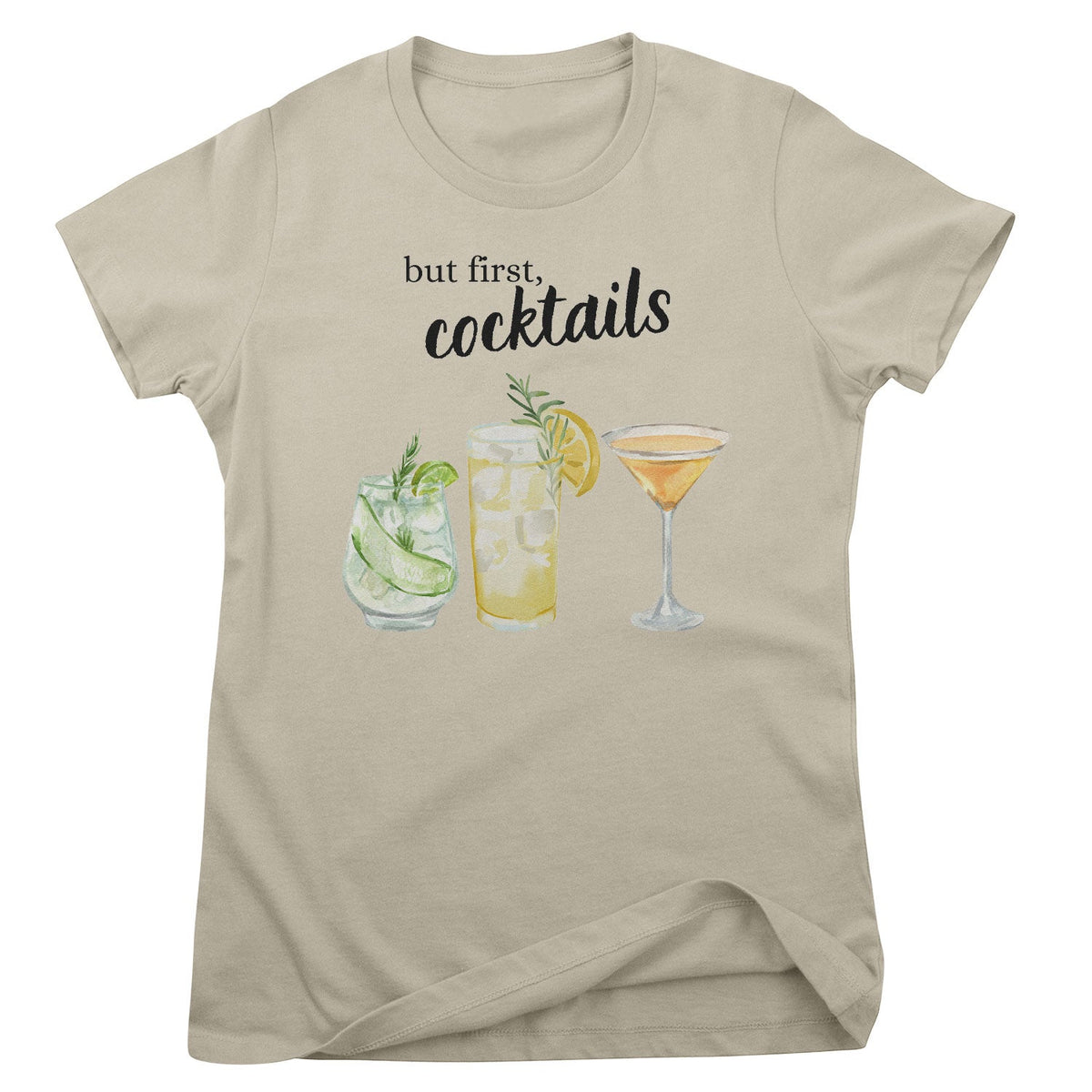 But First - Coctails Girly Tee – T-shirt femme