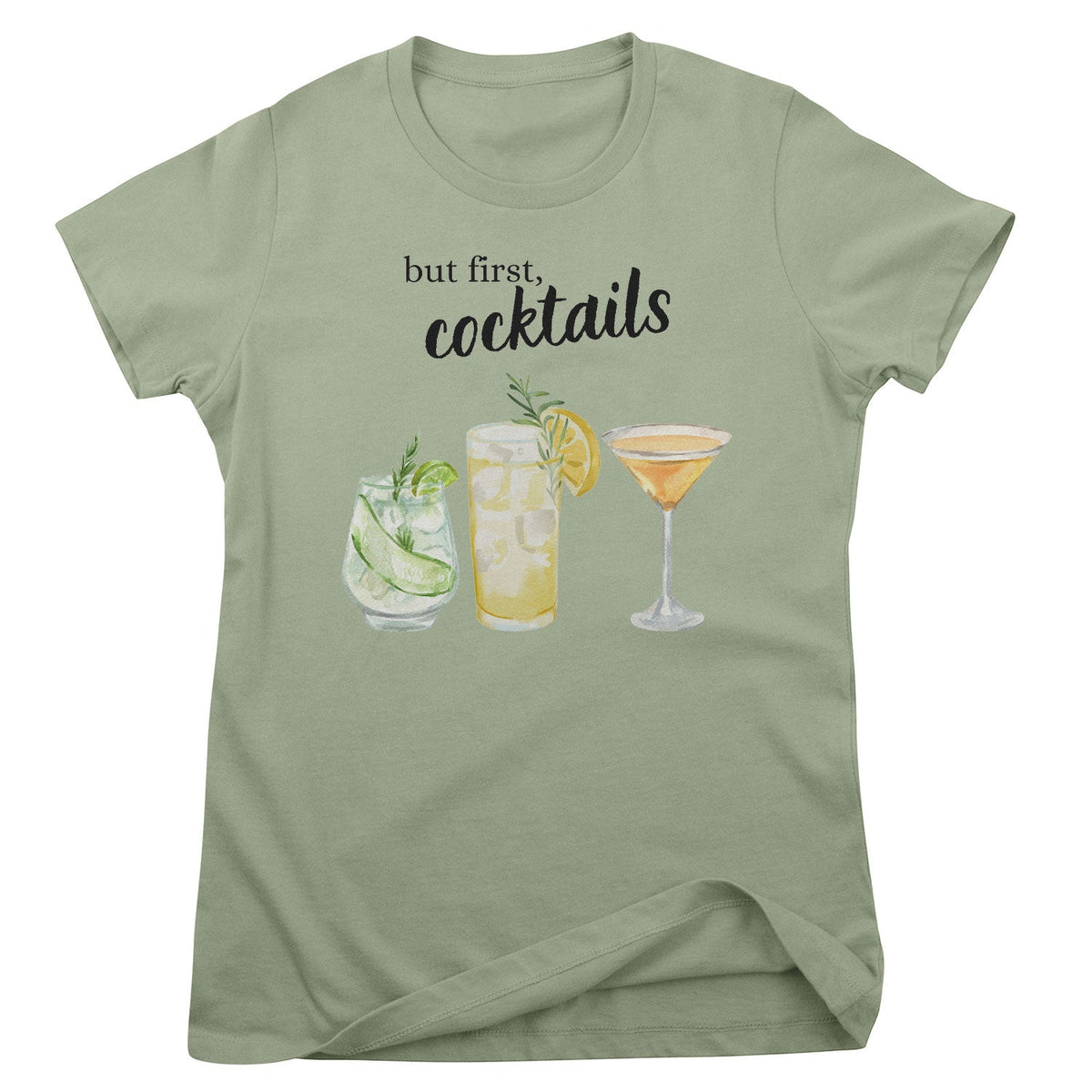 But First - Coctails Girly Tee – T-shirt femme