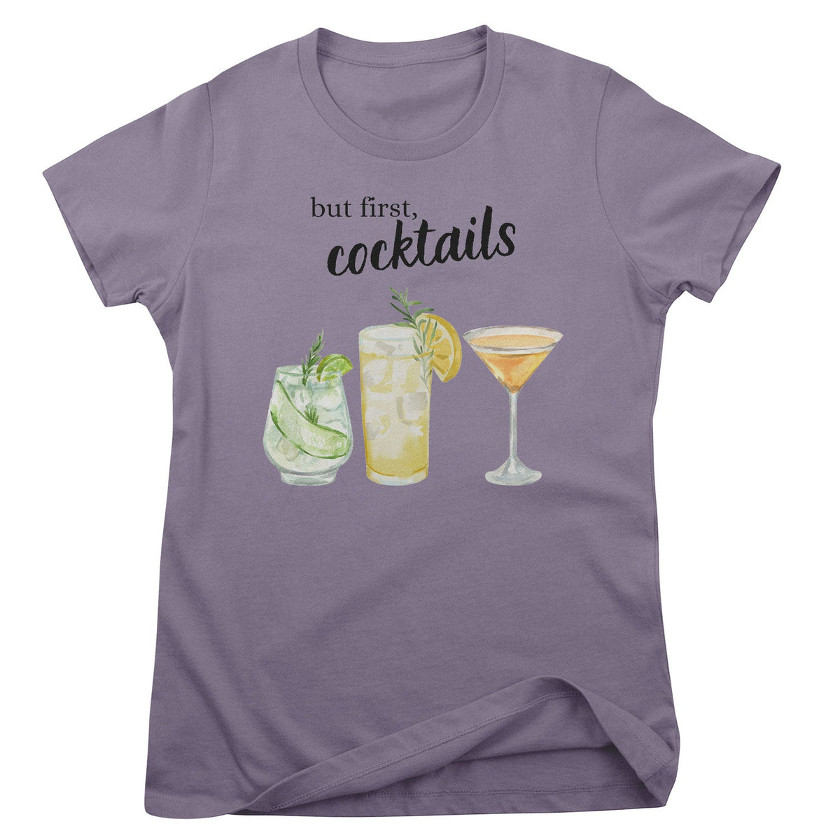 But First - Coctails Girly Tee – T-shirt femme