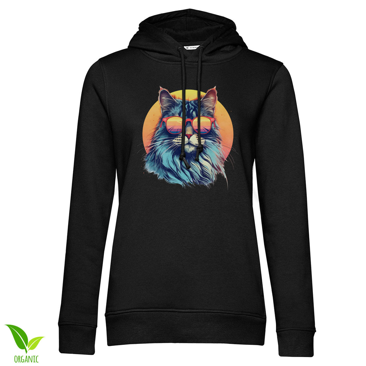 Sunset Cat Shades Girly Hoodie – Sweat à capuche femme