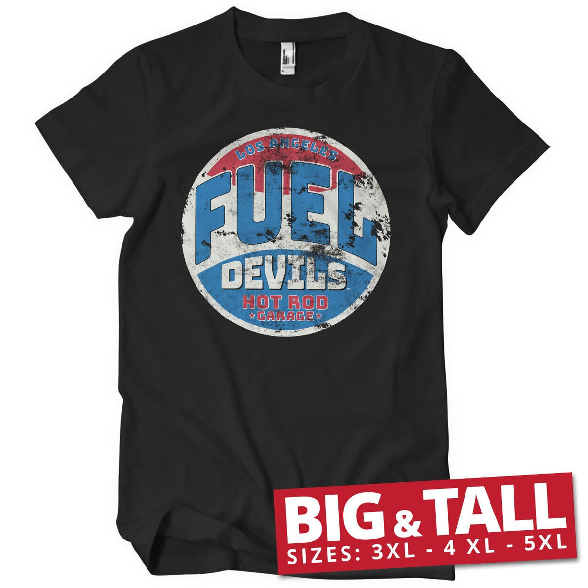 Fuel Devils Hot Rod Garage Patch Big & Tall T-Shirt – T-shirt grande taille