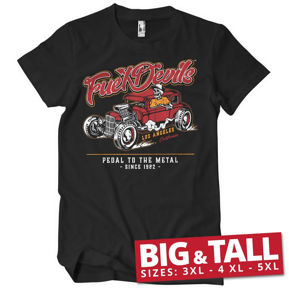 Fuel Devils - Pedal To The Metal Big & Tall T-Shirt – T-shirt grande taille
