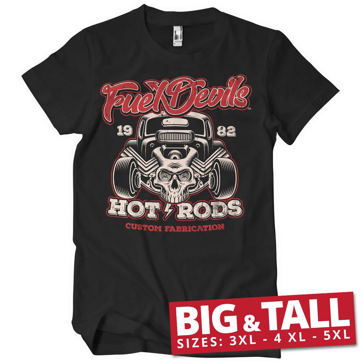 Fuel Devils Hot Rod Fabrication Big & Tall T-Shirt – T-shirt grande taille