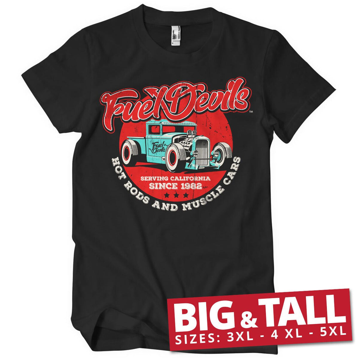 Fuel Devils - Serving California Big & Tall T-Shirt – T-shirt grande taille
