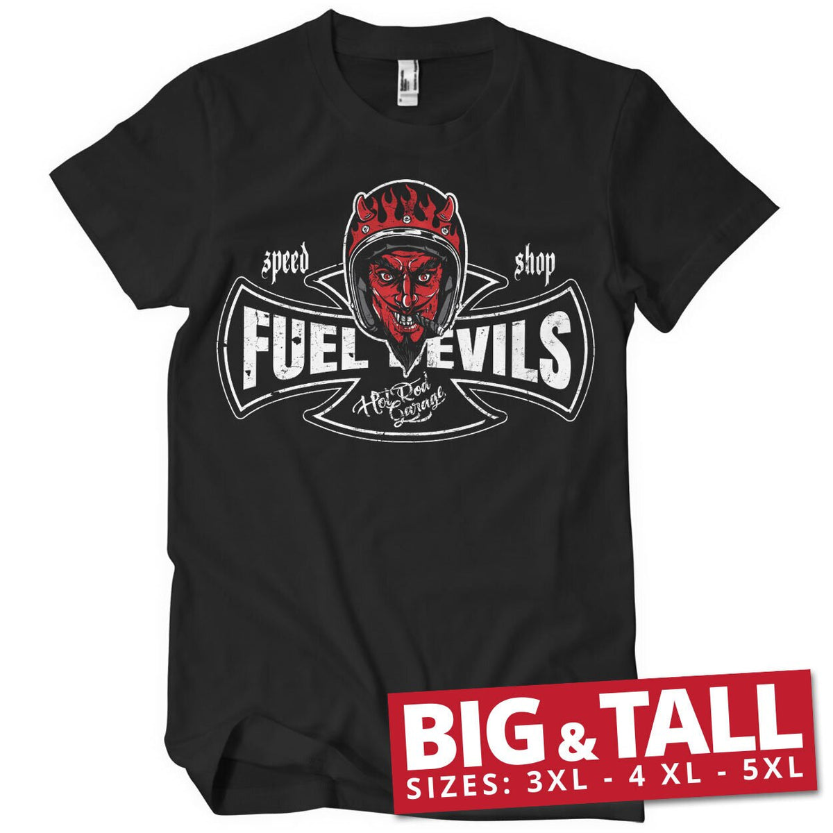 Smiling Devil Speed Shop Big & Tall T-Shirt – T-shirt grande taille