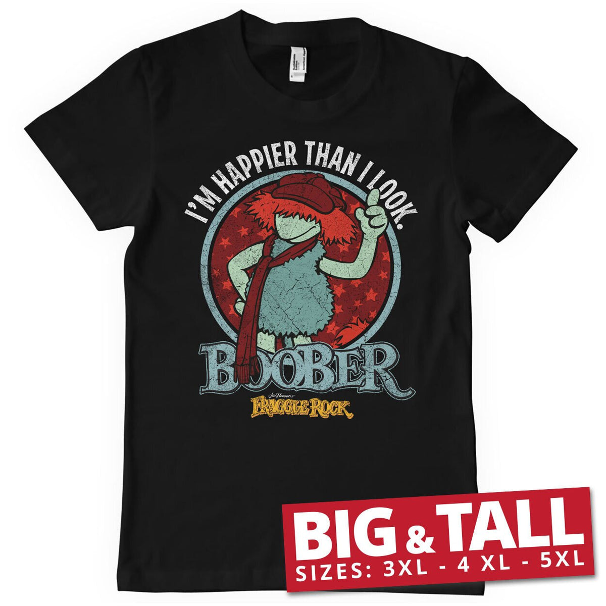 Boober - Happier Than I Look Big & Tall T-Shirt – T-shirt grande taille