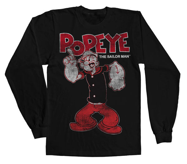 Popeye Distressed Sailor Man Long Sleeve Tee – T-shirt manches longues