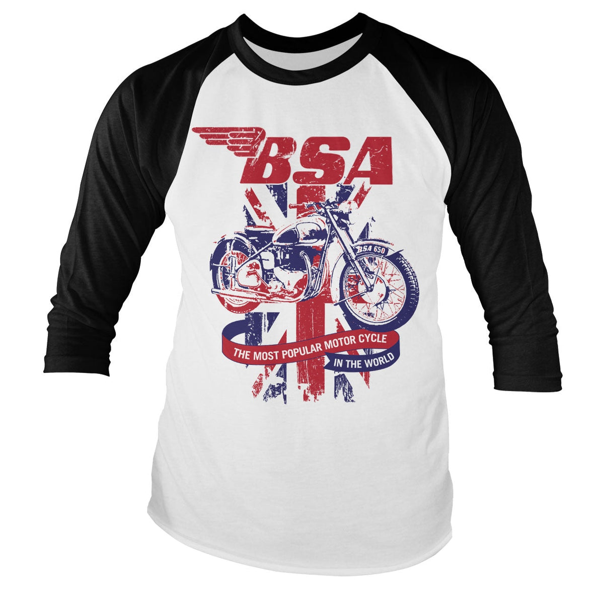 B.S.A. Union Jack Baseball Long Sleeve Tee – T-shirt baseball manches longues