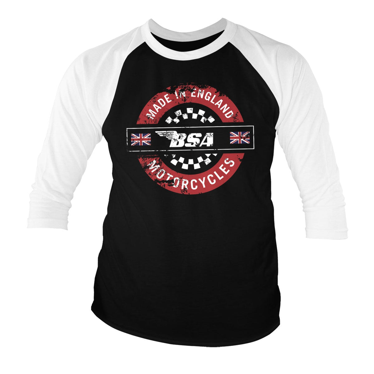B.S.A. - Made In England Baseball 3/4 Sleeve Tee – T-shirt baseball manches 3/4