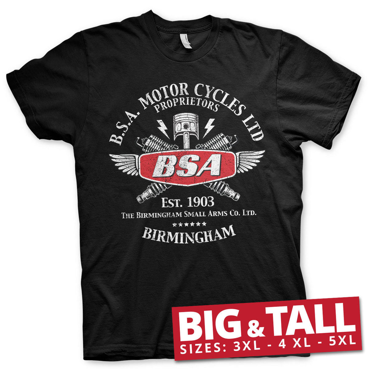 B.S.A. Motor Cycles Sparks Big & Tall T-Shirt – T-shirt grande taille