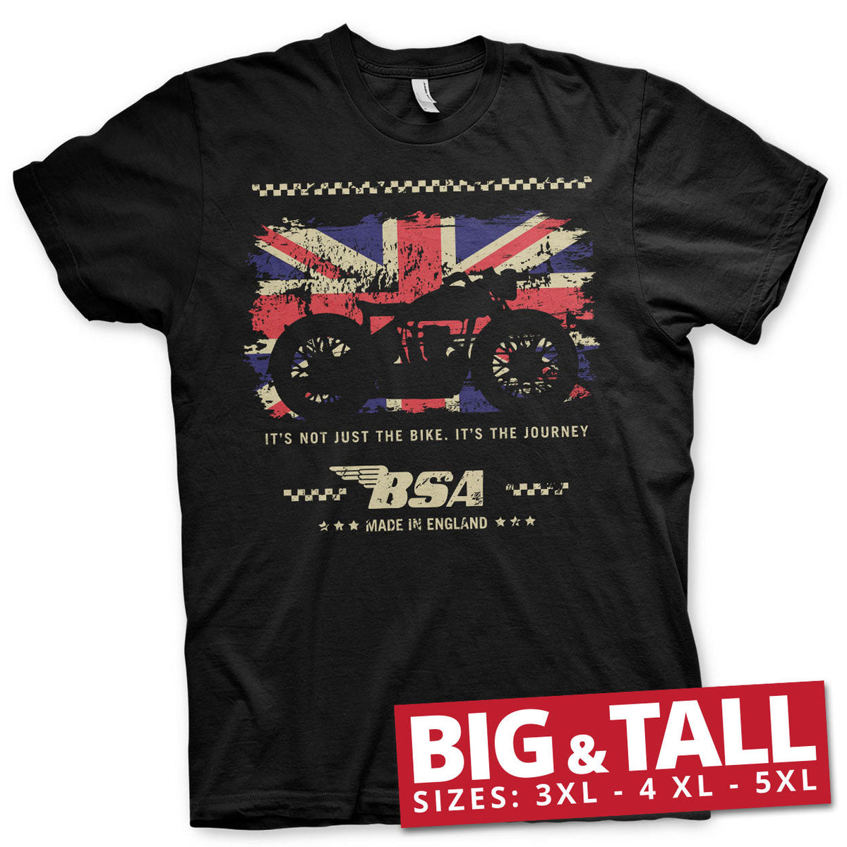B.S.A. Motor Cycles - The Journey Big & Tall T-Shirt – T-shirt grande taille