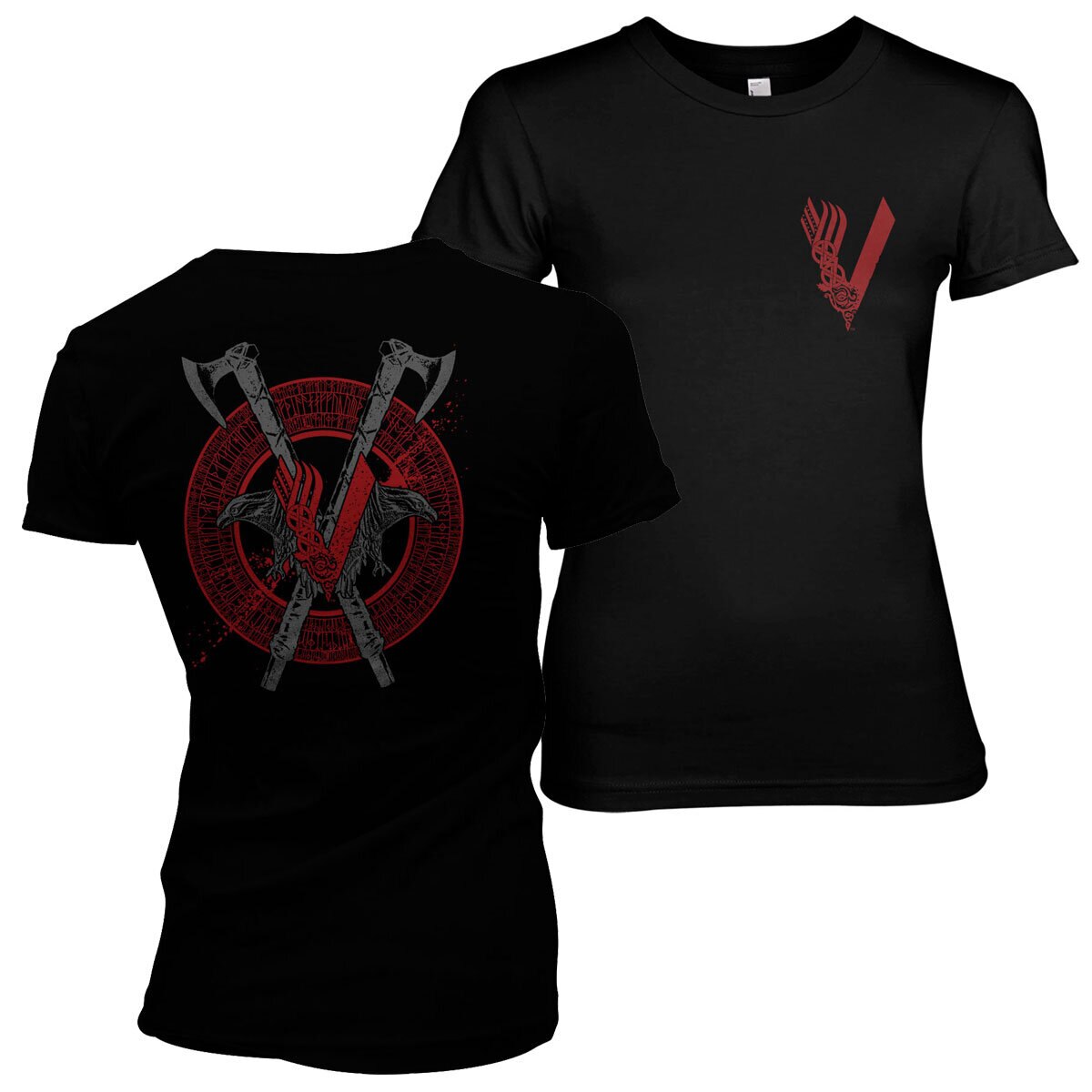 Vikings - Raven and Axe Girly Tee – T-shirt femme