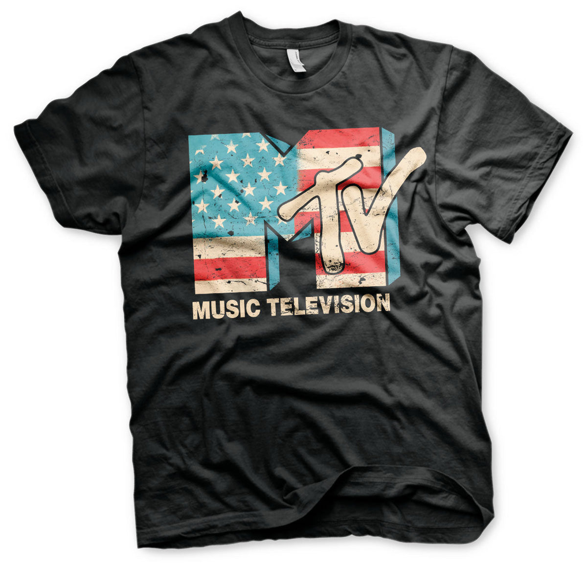 MTV Distressed USA-Flag T-Shirt – T-shirt