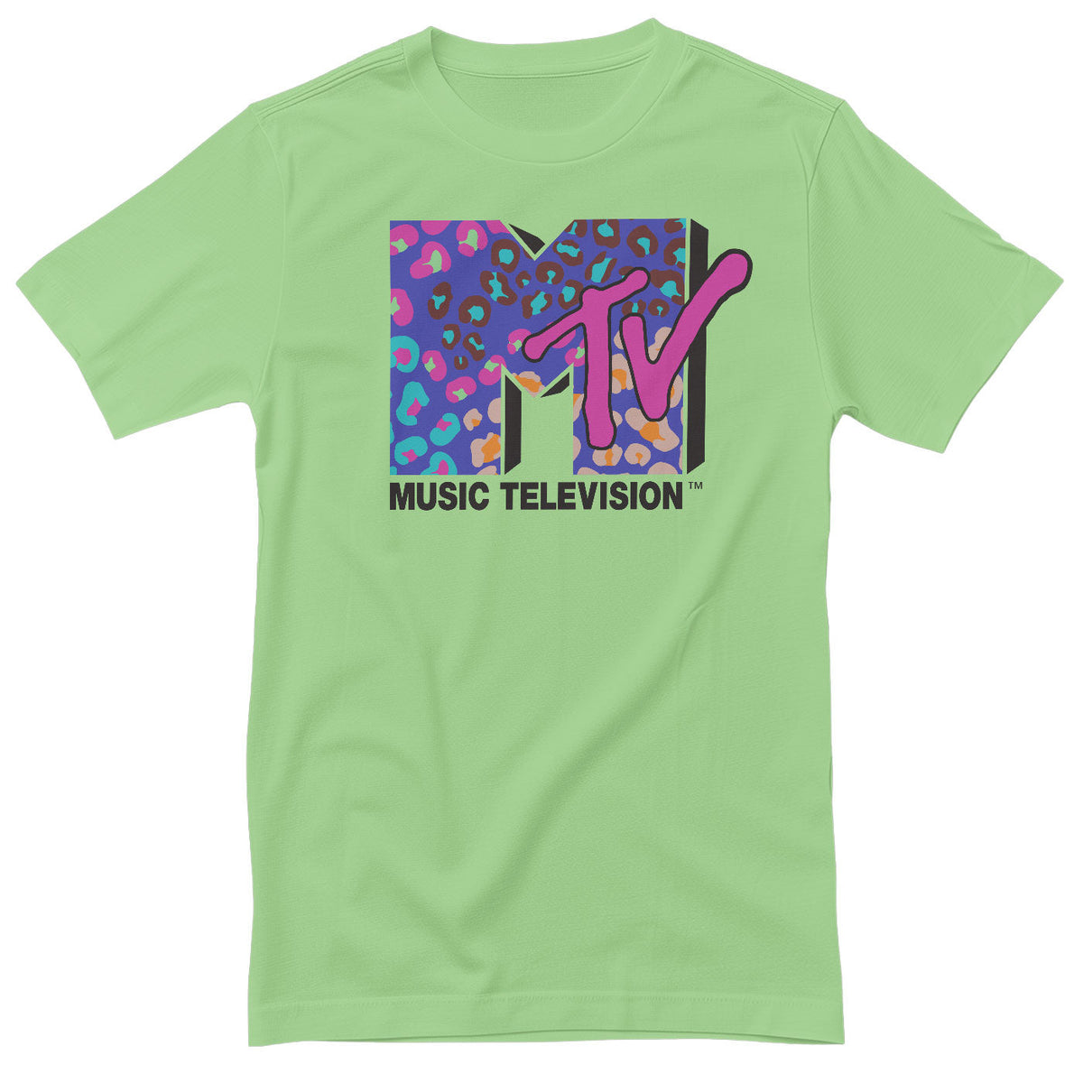 MTV - Colorful Leopard Pattern Logo T-Shirt – T-shirt