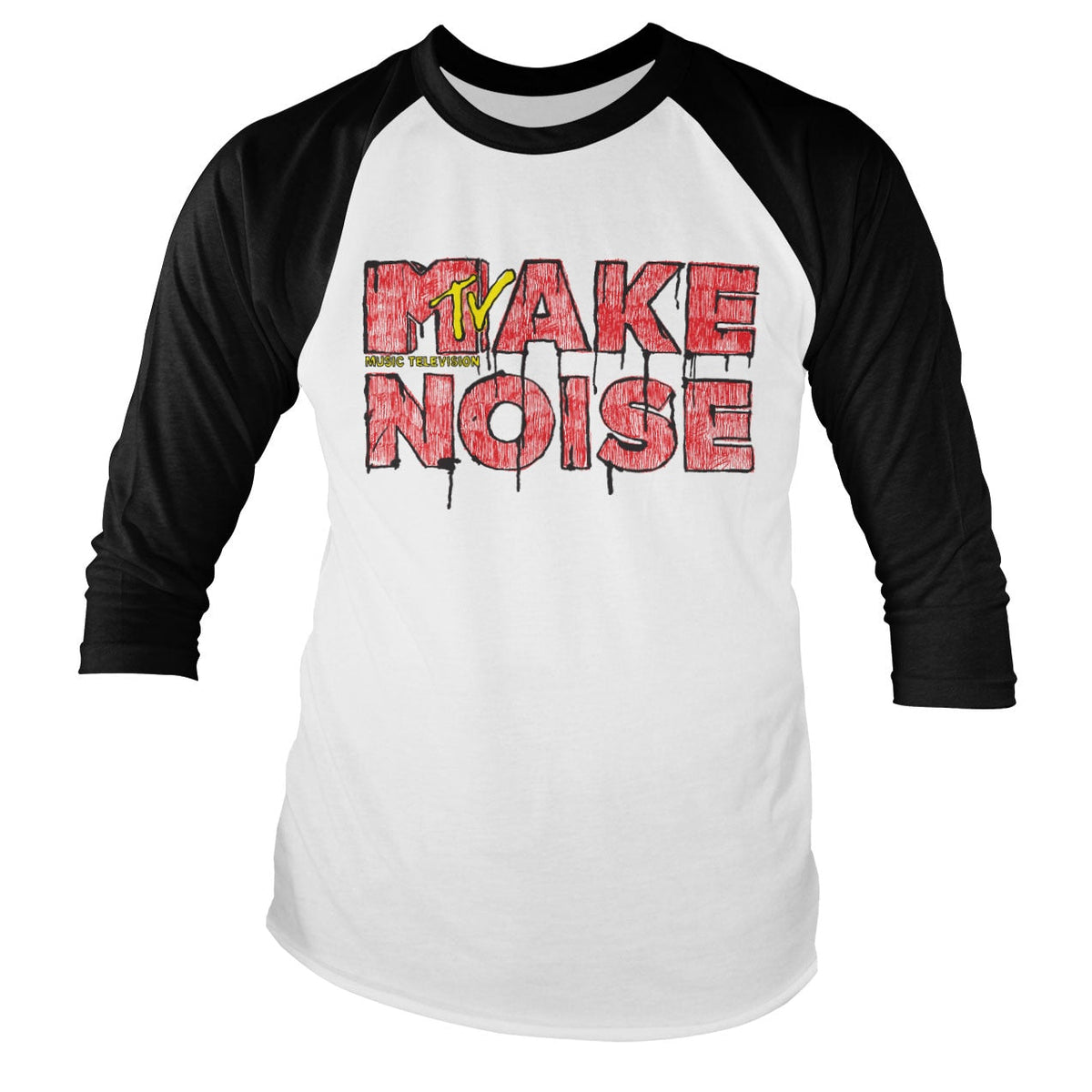 Make Noise - MTV Baseball Long Sleeve Tee – T-shirt baseball manches longues