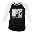 MTV Cracked Logo Baseball 3/4 Sleeve Tee – T-shirt baseball manches 3/4