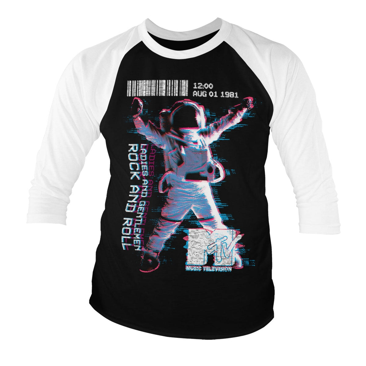 MTV Moon Man Baseball 3/4 Sleeve Tee – T-shirt baseball manches 3/4