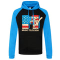 MTV Distressed USA-Flag Baseball Hoodie – Sweat à capuche baseball