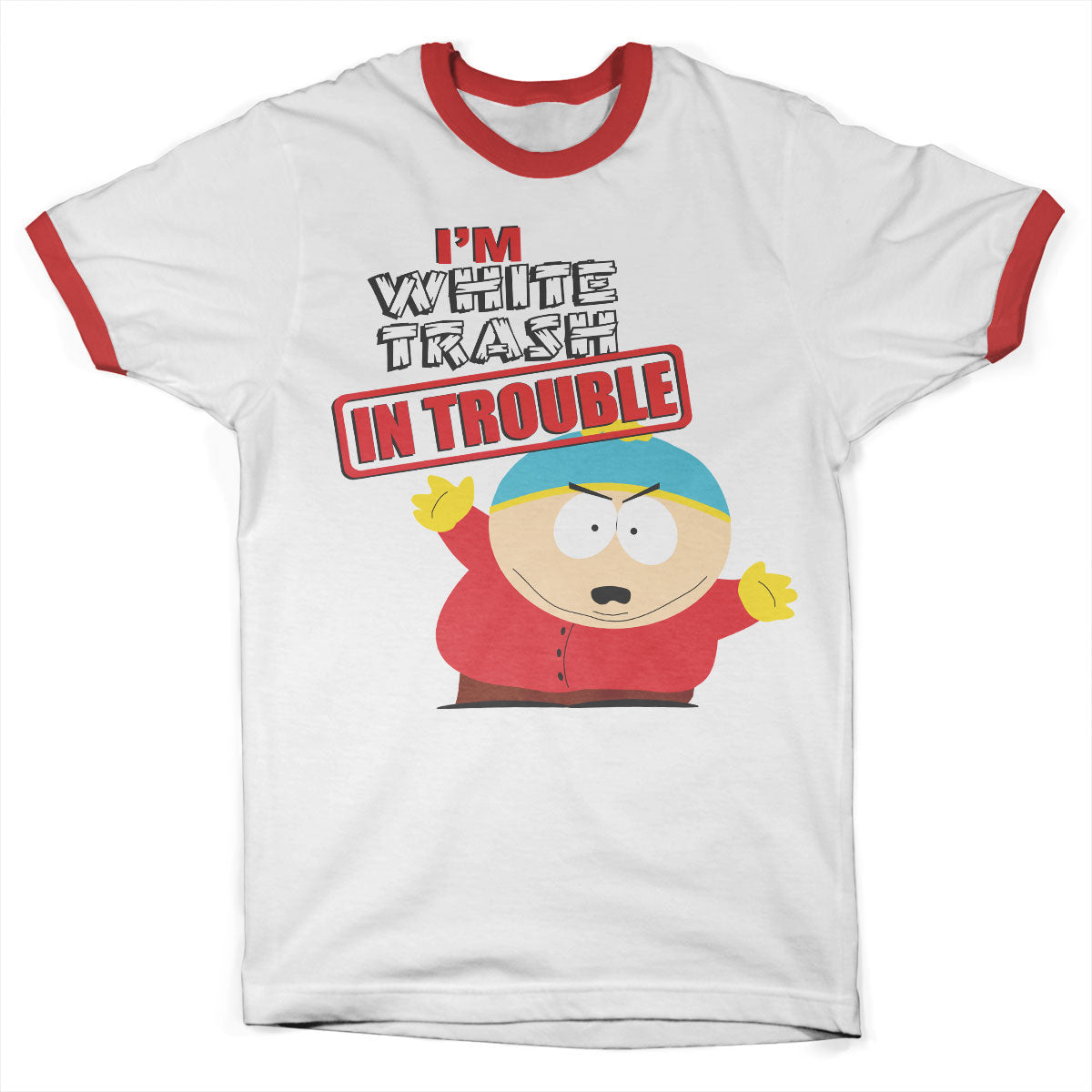South Park - I'm White Trash In Trouble Ringer Tee – T-shirt ringer