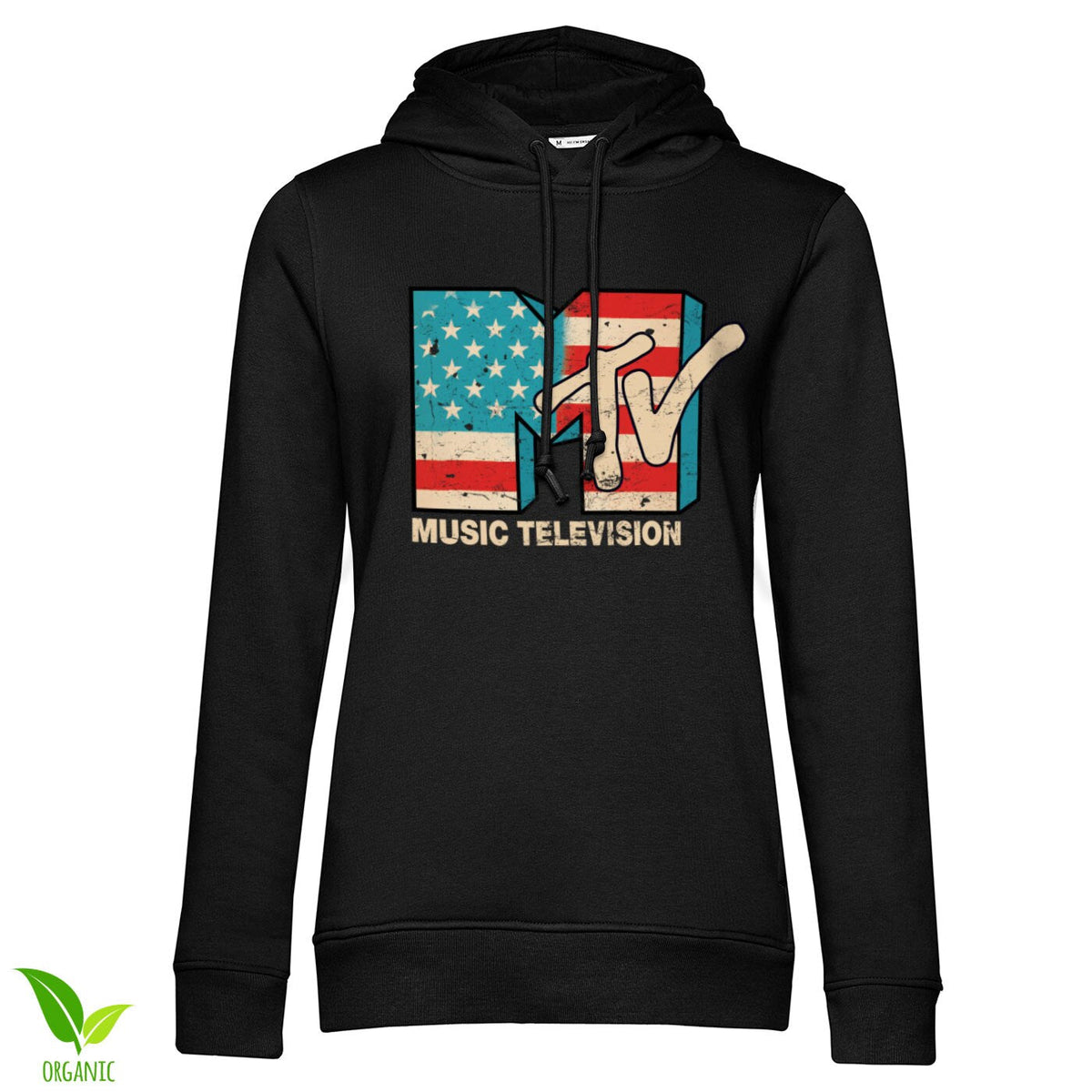 MTV Distressed USA-Flag Girls Hoodie – Sweat à capuche femme