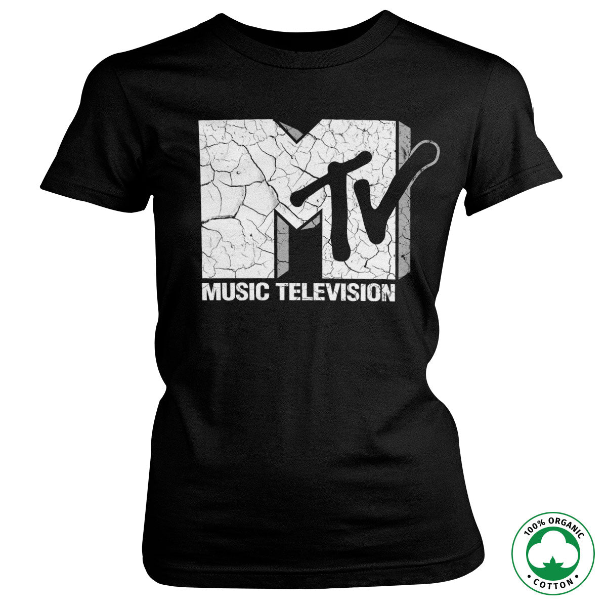 MTV Cracked Logo Organic Girly T-Shirt – T-shirt femme bio