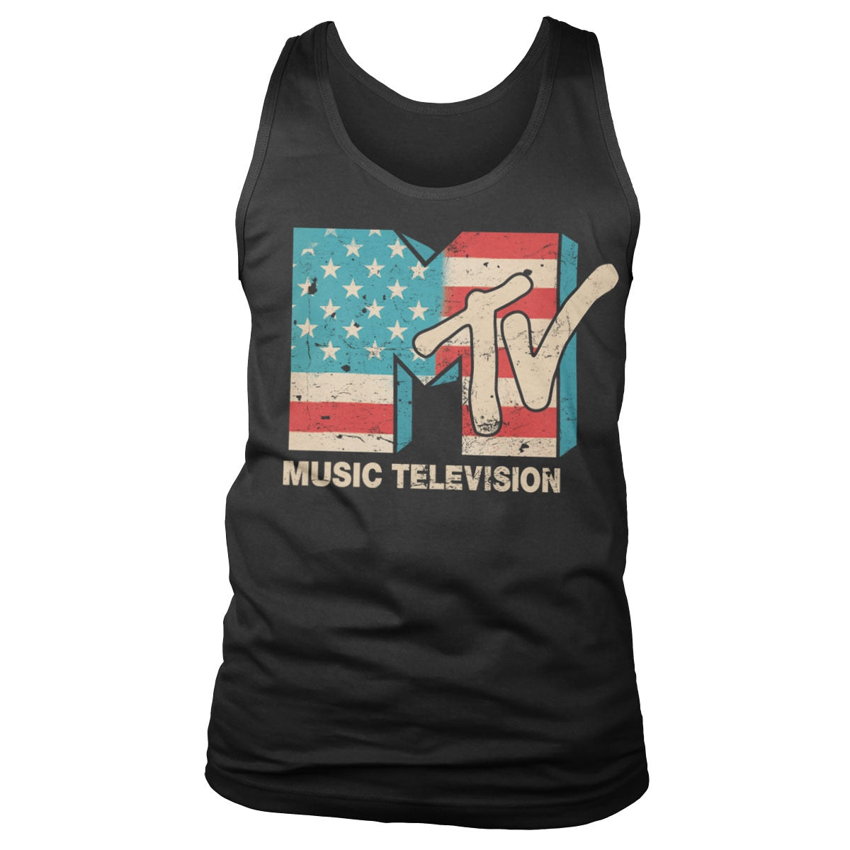 MTV Distressed USA-Flag Tank Top – Débardeur