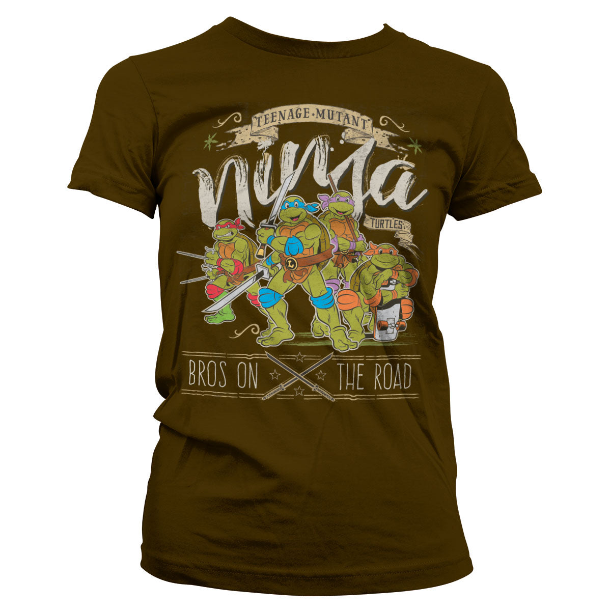 Les Tortues Ninja - TMNT - Bros On The Road Girly Tee – T-shirt femme
