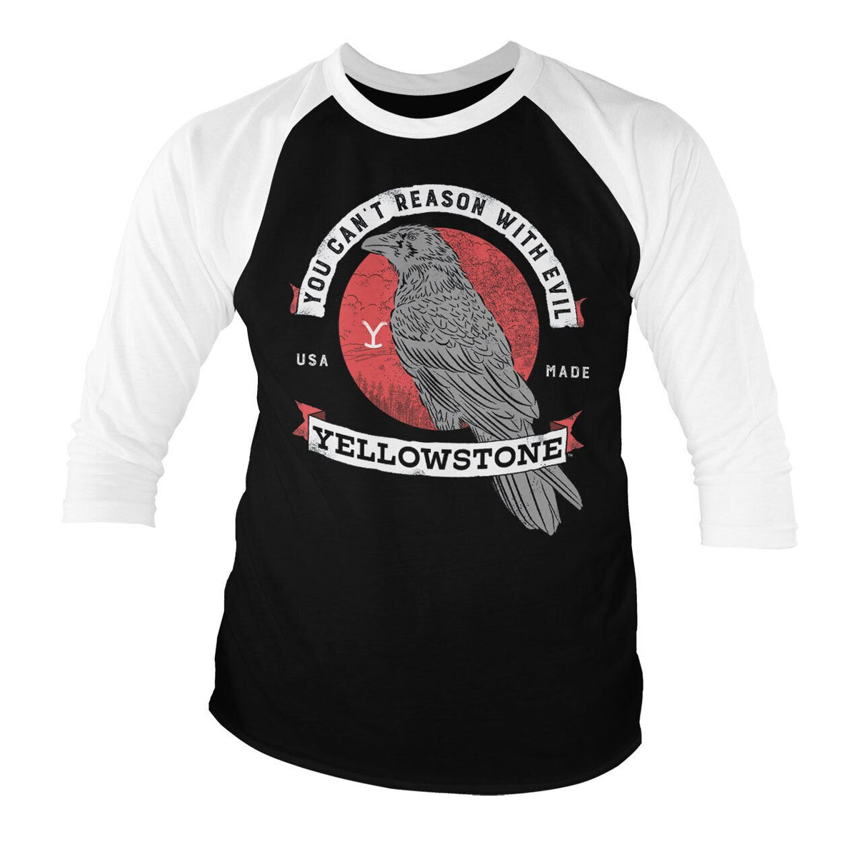 You Can't Reason With Evil Baseball 3/4 Sleeve Tee – T-shirt baseball manches 3/4