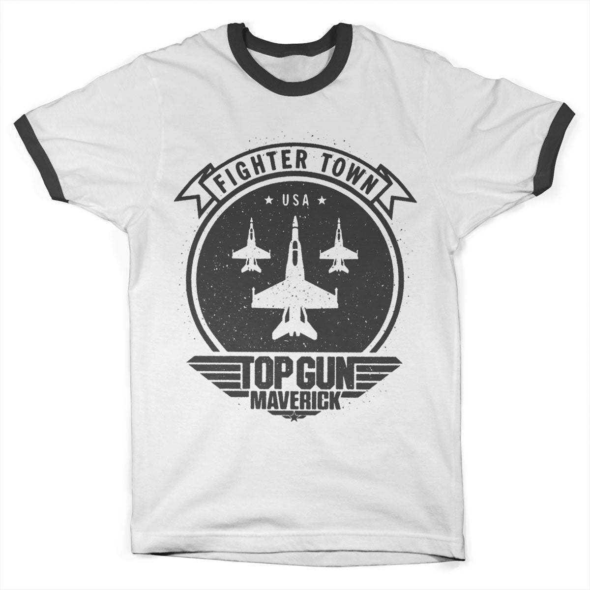 Top Gun Maverick Fighter Town Ringer Tee – T-shirt ringer
