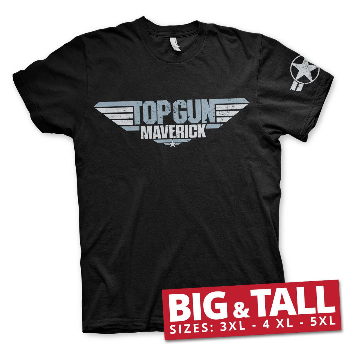 Top Gun Maverick Distressed Logo Big & Tall T-Shirt – T-shirt grande taille