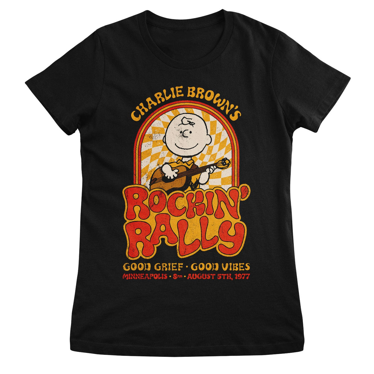 Snoopy - Charlie Browns Rockin Rally Girly Tee – T-shirt femme