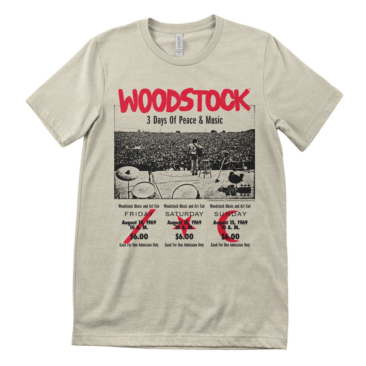 Woodstock - 3 Day Ticket T-Shirt – T-shirt