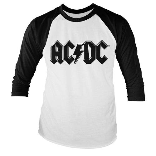 AC/DC Black Logo Retro Baseball Long Sleeve Tee – T-shirt baseball manches longues