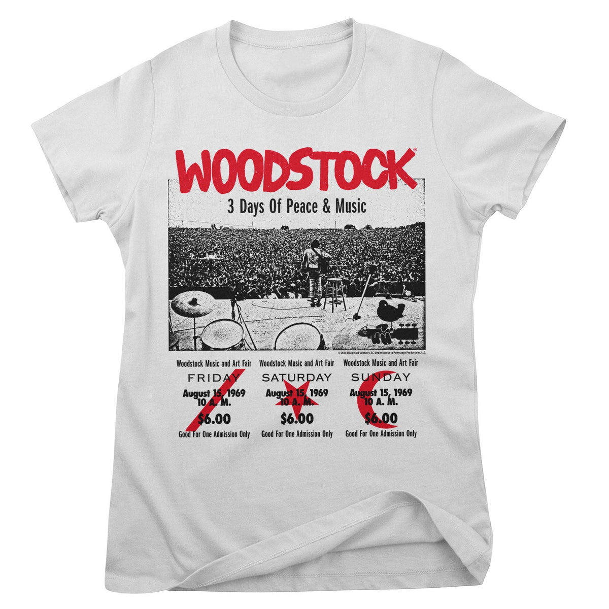 Woodstock - 3 Day Ticket Girly Tee – T-shirt femme