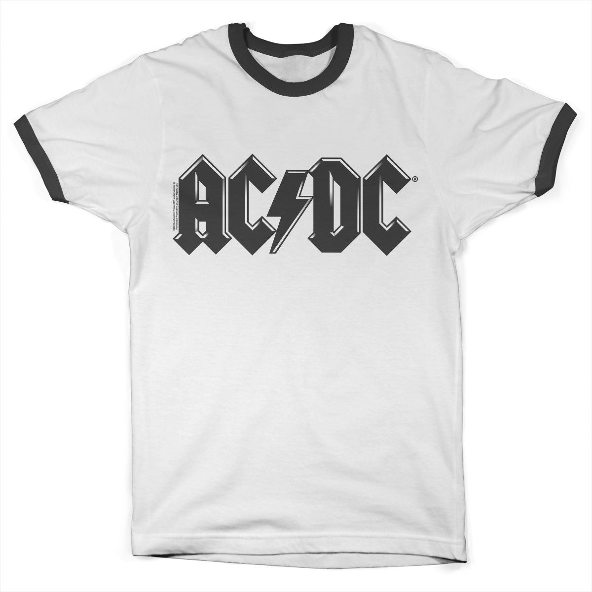 AC/DC Black Logo Retro Ringer Tee – T-shirt ringer