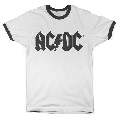 AC/DC Black Logo Retro Ringer Tee – T-shirt ringer