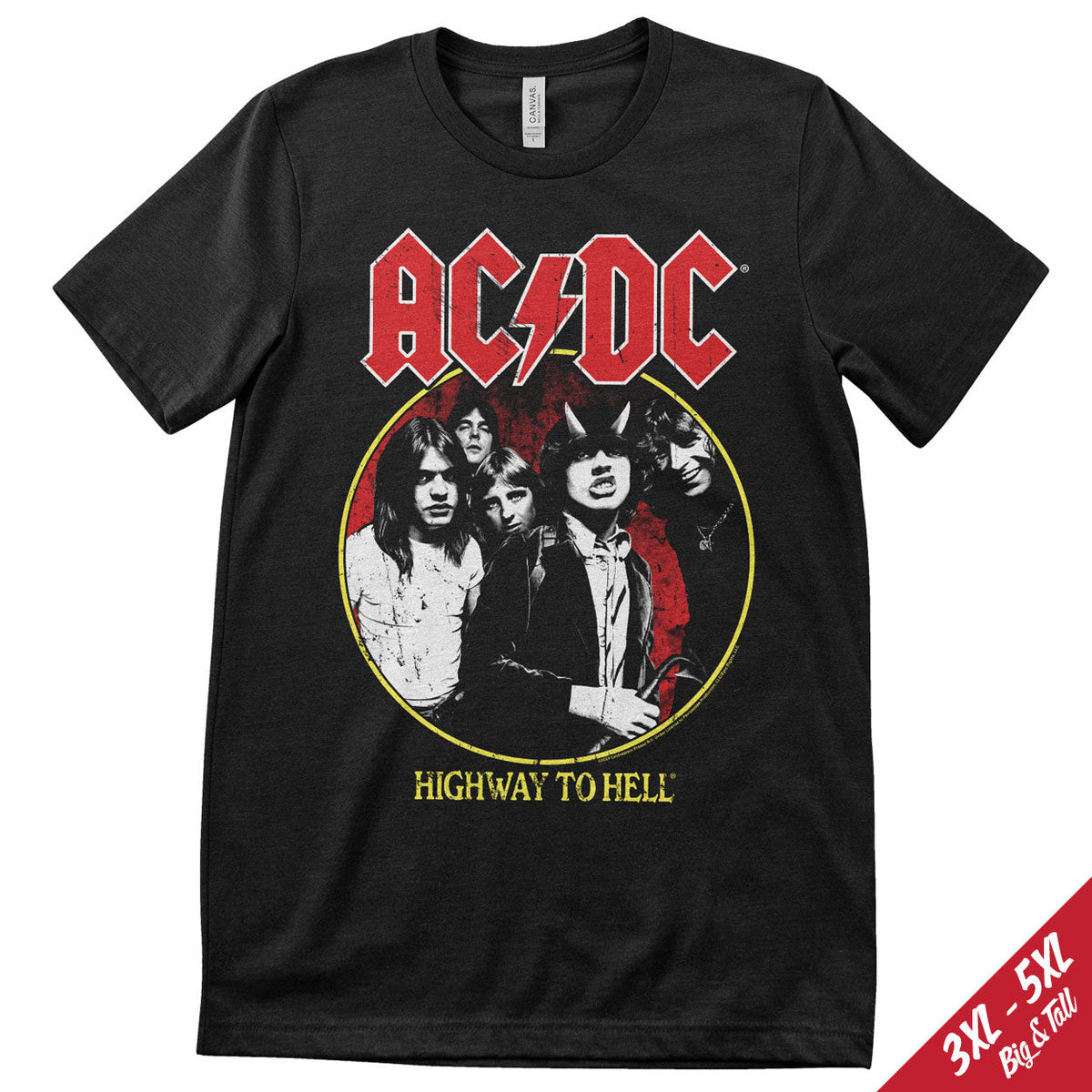 AC/DC - Highway To Hell 1979 Tour Big & Tall T-Shirt – T-shirt grande taille