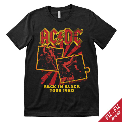 AC/DC - Back In Black Tour 1980 Big & Tall T-Shirt – T-shirt grande taille