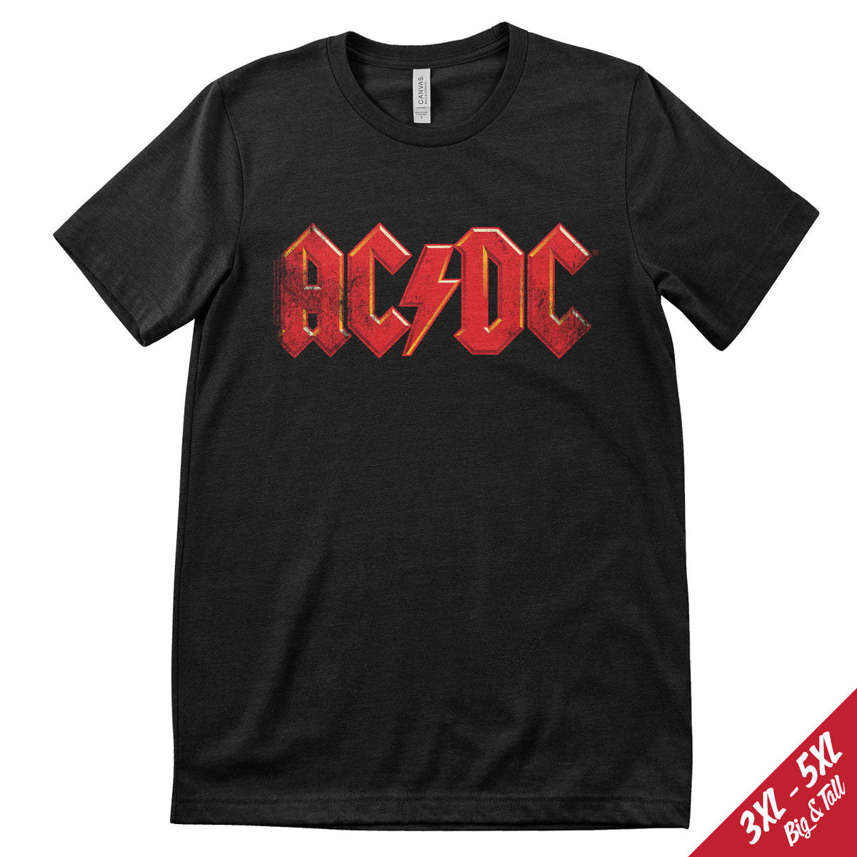 AC/DC Distressed Logo Big & Tall T-Shirt – T-shirt grande taille